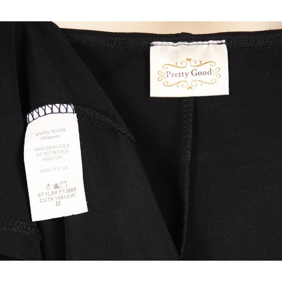 Pretty Good Brand Womens Sequined Skirt M Medium Black Stretch Bling Knee Length - Picture 6 of 7